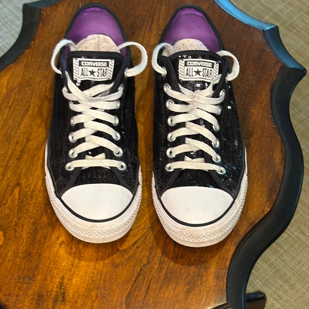 Converse Black SequinsChuck Taylor Sneakers 11